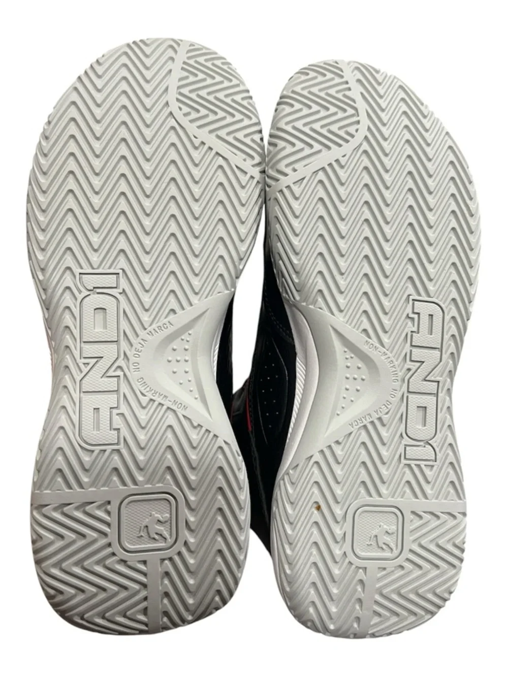 And1 Black Basketball Shoes with Red Trim and White Soles